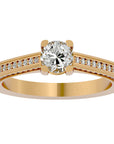 Inel De Logodnă Corsica Pavé din Aur 14k cu Diamante Naturale de 1.11 ct din 14k Aur Galben - Castelo.ro