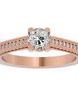Inel De Logodnă Corsica Pavé din Aur 14k cu Diamante Naturale de 1.11 ct din 14k Aur Roz - Castelo.ro