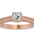 Inel De Logodnă Corsica Pavé din Aur 14k cu Diamante Naturale de 1.11 ct din 14k Aur Roz - Castelo.ro