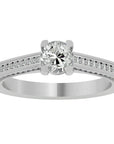 Inel De Logodnă Corsica Pavé din Aur 14k cu Diamante Naturale de 1.11 ct din 14k Aur Alb - Castelo.ro