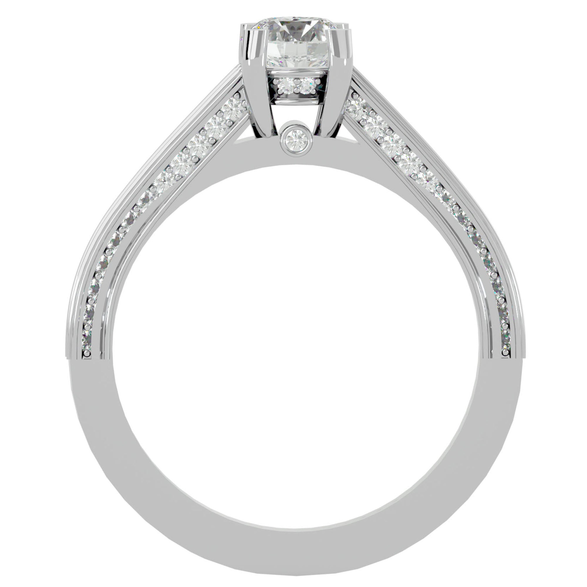 Inel De Logodnă Corsica Pavé cu Diamante Create în Laborator de 1.11 ct din Platina - Castelo.ro