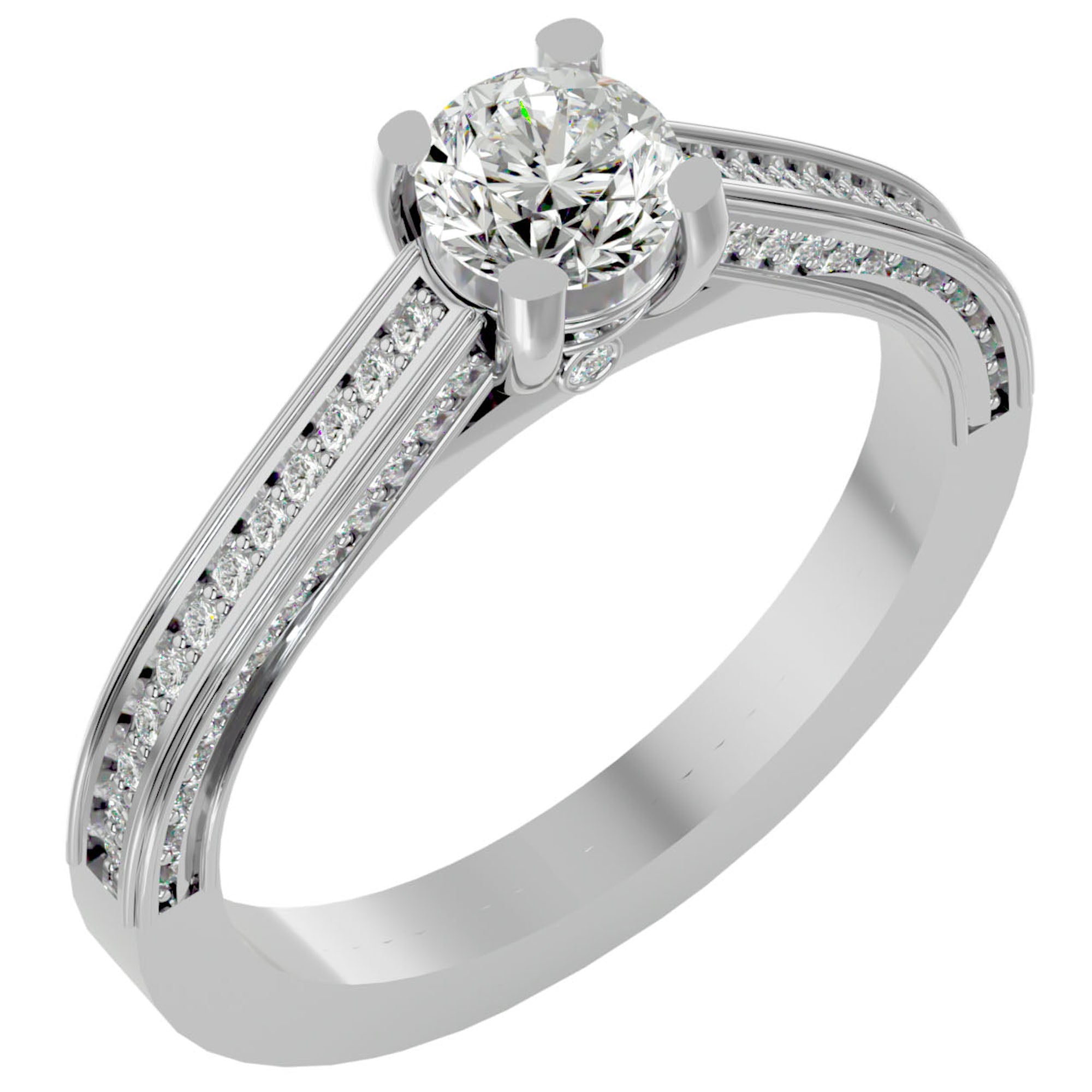 Inel De Logodnă Corsica Pavé cu Moissanite de 1.11 ct din Platina - Castelo.ro