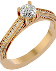 Inel De Logodnă Corsica Pavé din Aur 14k cu Diamante Naturale de 1.11 ct din 14k Aur Galben - Castelo.ro