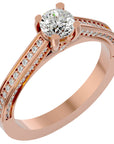 Inel De Logodnă Corsica Pavé din Aur 14k cu Diamante Naturale de 1.11 ct din 14k Aur Roz - Castelo.ro