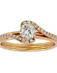 Inel de Logodnă din Aur 14k cu Moissanite Pavé în Spirală de 0.88 ct din 14k Aur Galben - Castelo.ro