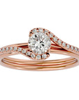 Inel De Logodnă Orléans Pavé din Aur 14k cu Moissanite de 0.88 ct din 14k Aur Roz - Castelo.ro