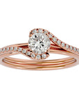 Inel de Logodnă cu Moissanite Pavé în Spirală de 0.88 ct din 18k Aur Roz - Castelo.ro