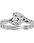 Inel de Logodnă cu Moissanite Pavé în Spirală de 0.88 ct din Platina - Castelo.ro
