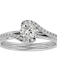 Inel De Logodnă Orléans Pavé cu Moissanite de 0.88 ct din Platina - Castelo.ro