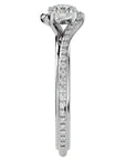 Inel De Logodnă Orléans Pavé din Aur 14k cu Moissanite de 0.88 ct din 14k Aur Alb - Castelo.ro