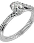 Inel De Logodnă Orléans Pavé din Aur 14k cu Diamante Naturale de 0.88 ct din 14k Aur Alb - Castelo.ro