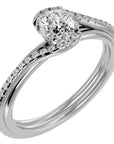 Inel de Logodnă cu Diamante Naturale Pavé în Spirală de 0.88 ct din Platina - Castelo.ro