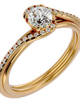 Inel de Logodnă cu Moissanite Pavé în Spirală de 0.88 ct din 18k Aur Galben - Castelo.ro