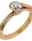 Inel De Logodnă Orléans Pavé cu Moissanite de 0.88 ct din 18k Aur Galben - Castelo.ro
