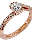 Inel de Logodnă din Aur 14k cu Diamante Create în Laborator Pavé în Spirală de 0.88 ct din 14k Aur Roz - Castelo.ro