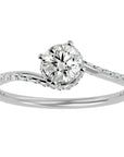Inel De Logodnă Chantilly Pavé din Aur 14k cu Diamante Create în Laborator de 0.34 ct din 14k Aur Alb - Castelo.ro