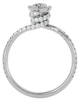 Inel De Logodnă Chantilly Pavé din Aur 14k cu Moissanite de 0.34 ct din 14k Aur Alb - Castelo.ro