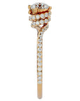 Inel De Logodnă Chantilly Pavé din Aur 14k cu Moissanite de 0.34 ct din 14k Aur Galben - Castelo.ro