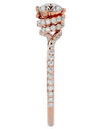 Inel De Logodnă Chantilly Pavé din Aur 14k cu Moissanite de 0.34 ct din 14k Aur Roz - Castelo.ro