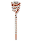 Inel De Logodnă Chantilly Pavé din Aur 14k cu Diamante Create în Laborator de 0.34 ct din 14k Aur Roz - Castelo.ro