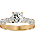 Inel De Logodnă Précieux Pavé din Aur 14k cu Diamante Create în Laborator de 1.27 ct din 14k Aur Galben - Castelo.ro
