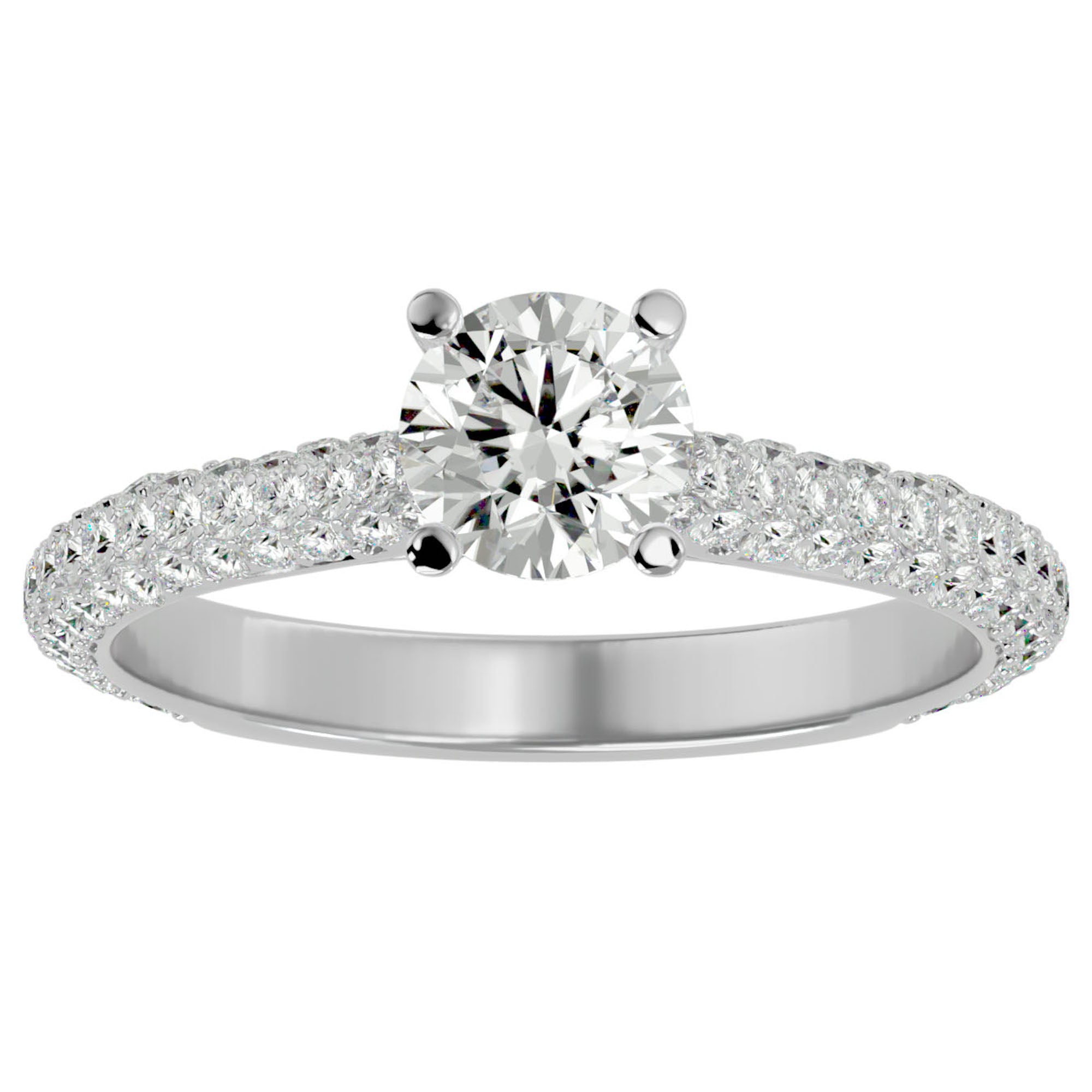 Inel De Logodnă Précieux Pavé cu Moissanite de 1.27 ct din Platina - Castelo.ro