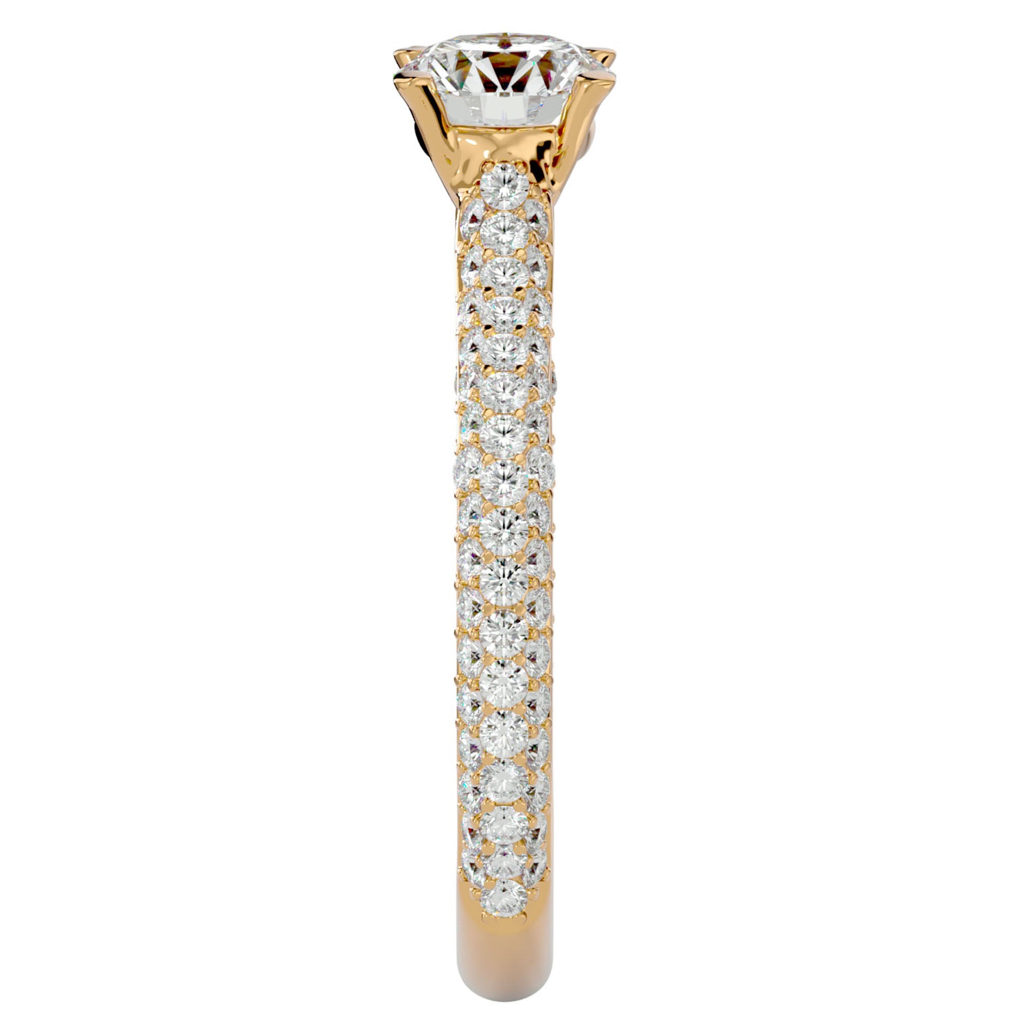 Inel De Logodnă Précieux Pavé din Aur 14k cu Diamante Create în Laborator de 1.27 ct din 14k Aur Galben - Castelo.ro