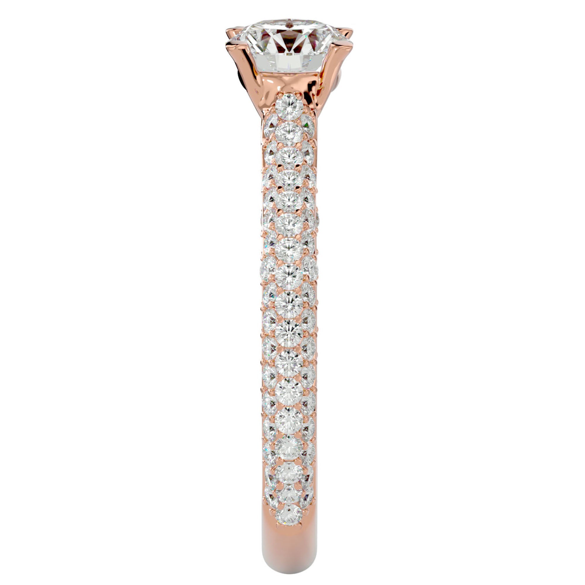 Inel De Logodnă Précieux Pavé din Aur 14k cu Diamante Create în Laborator de 1.27 ct din 14k Aur Roz - Castelo.ro