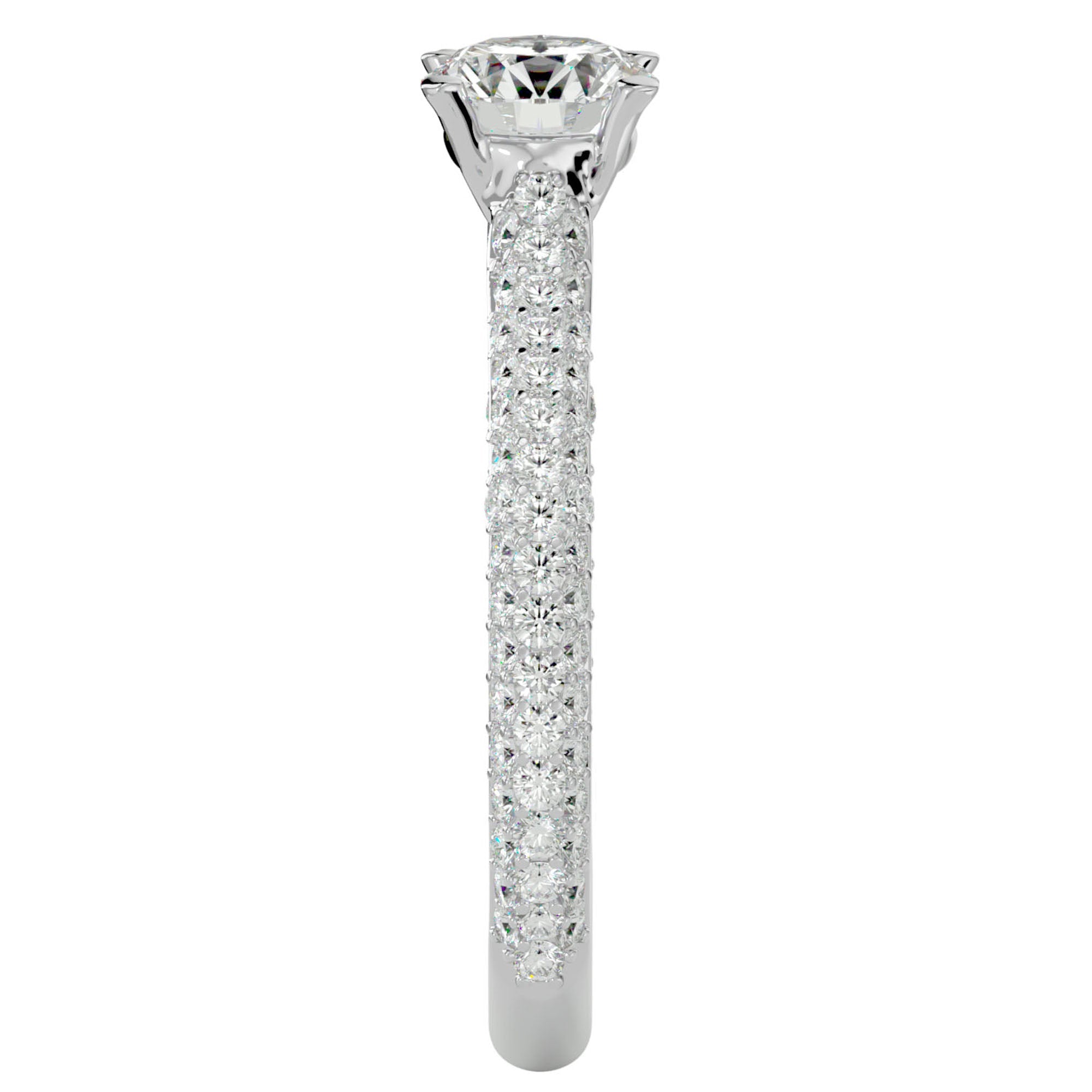 Inel De Logodnă Précieux Pavé din Aur 14k cu Diamante Create în Laborator de 1.27 ct din 14k Aur Alb - Castelo.ro
