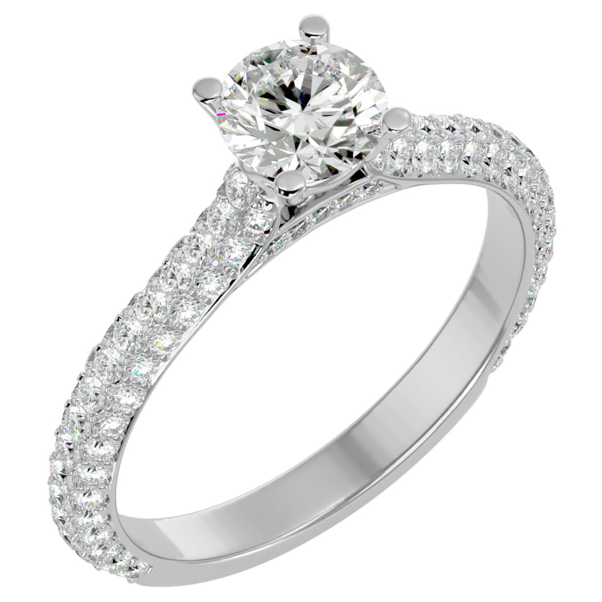 Inel De Logodnă Précieux Pavé cu Moissanite de 1.27 ct din Platina - Castelo.ro