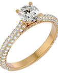Inel De Logodnă Précieux Pavé cu Diamante Create în Laborator de 1.27 ct din 18k Aur Galben - Castelo.ro