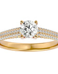 Inel De Logodnă Splendide Pavé cu Moissanite de 0.98 ct din 18k Aur Galben - Castelo.ro