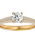 Inel De Logodnă Splendide Pavé din Aur 14k cu Diamante Create în Laborator de 0.98 ct din 14k Aur Galben - Castelo.ro