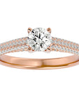 Inel De Logodnă Splendide Pavé din Aur 14k cu Diamante Create în Laborator de 0.98 ct din 14k Aur Roz - Castelo.ro