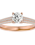 Inel De Logodnă Splendide Pavé din Aur 14k cu Diamante Create în Laborator de 0.98 ct din 14k Aur Roz - Castelo.ro