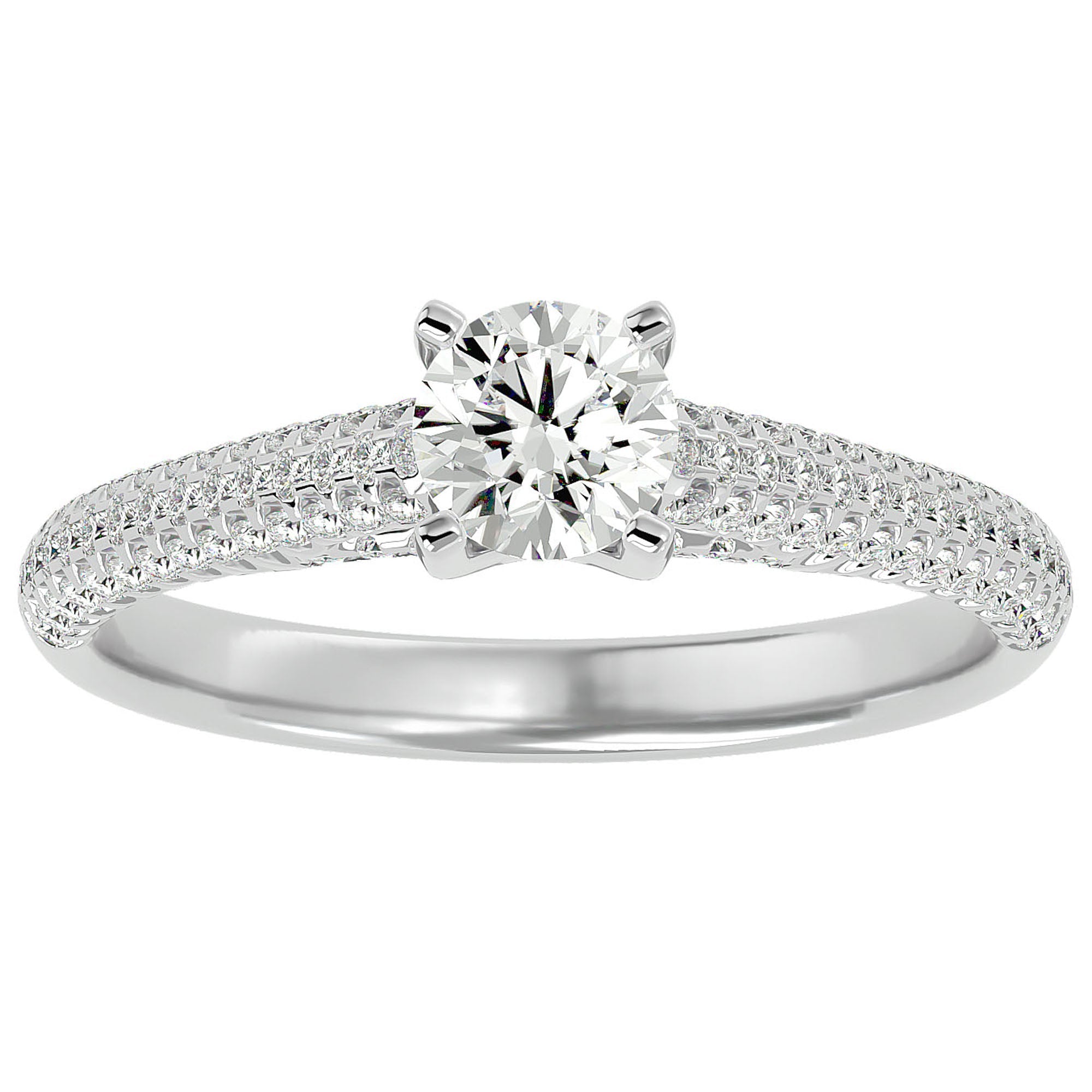 Inel De Logodnă Splendide Pavé cu Moissanite de 0.98 ct din Platina - Castelo.ro