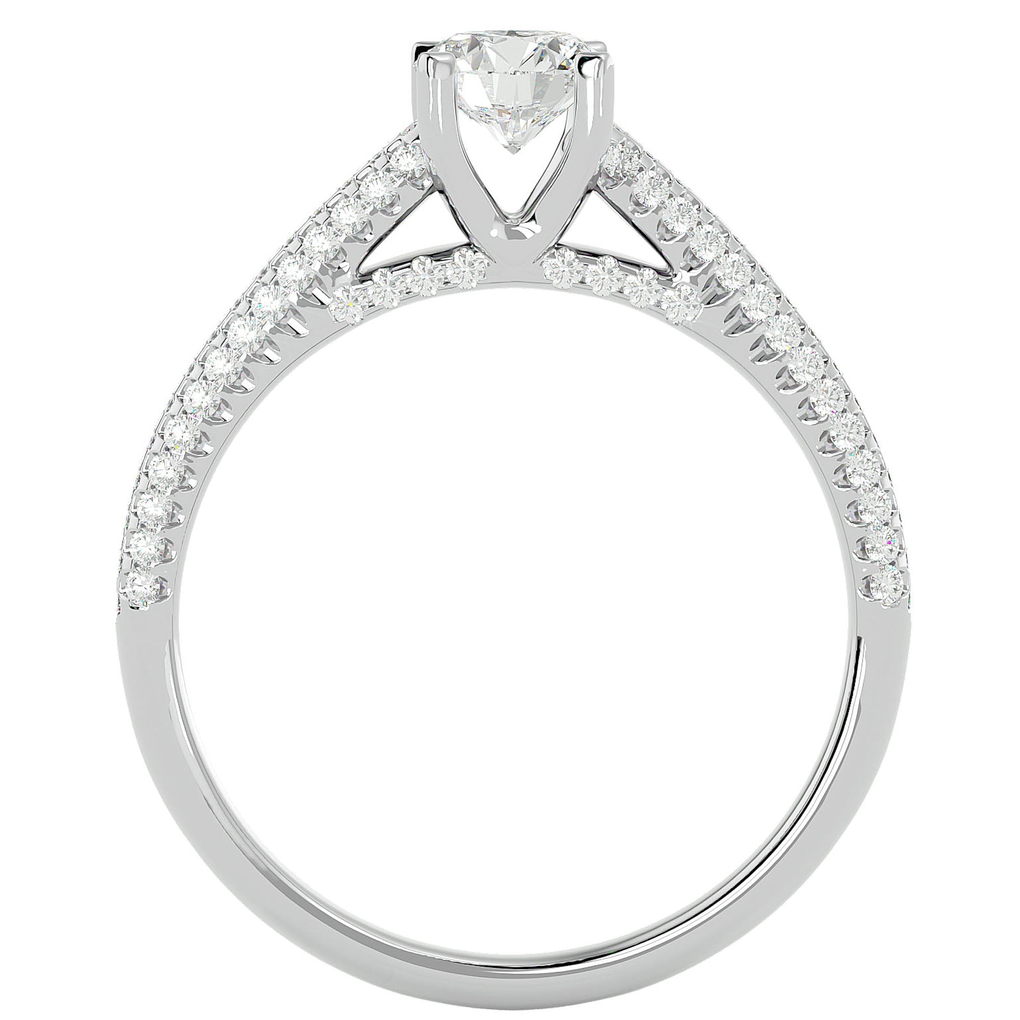 Inel De Logodnă Splendide Pavé cu Moissanite de 0.98 ct din Platina - Castelo.ro
