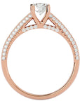 Inel De Logodnă Splendide Pavé cu Moissanite de 0.98 ct din 18k Aur Roz - Castelo.ro