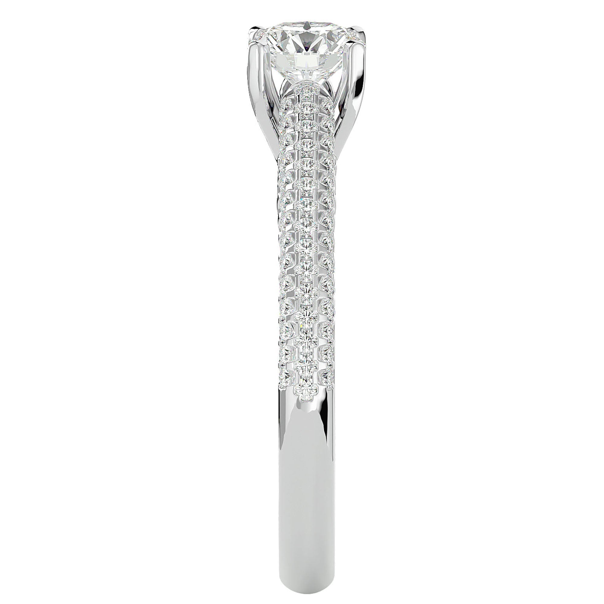 Inel De Logodnă Splendide Pavé cu Moissanite de 0.98 ct din Platina - Castelo.ro