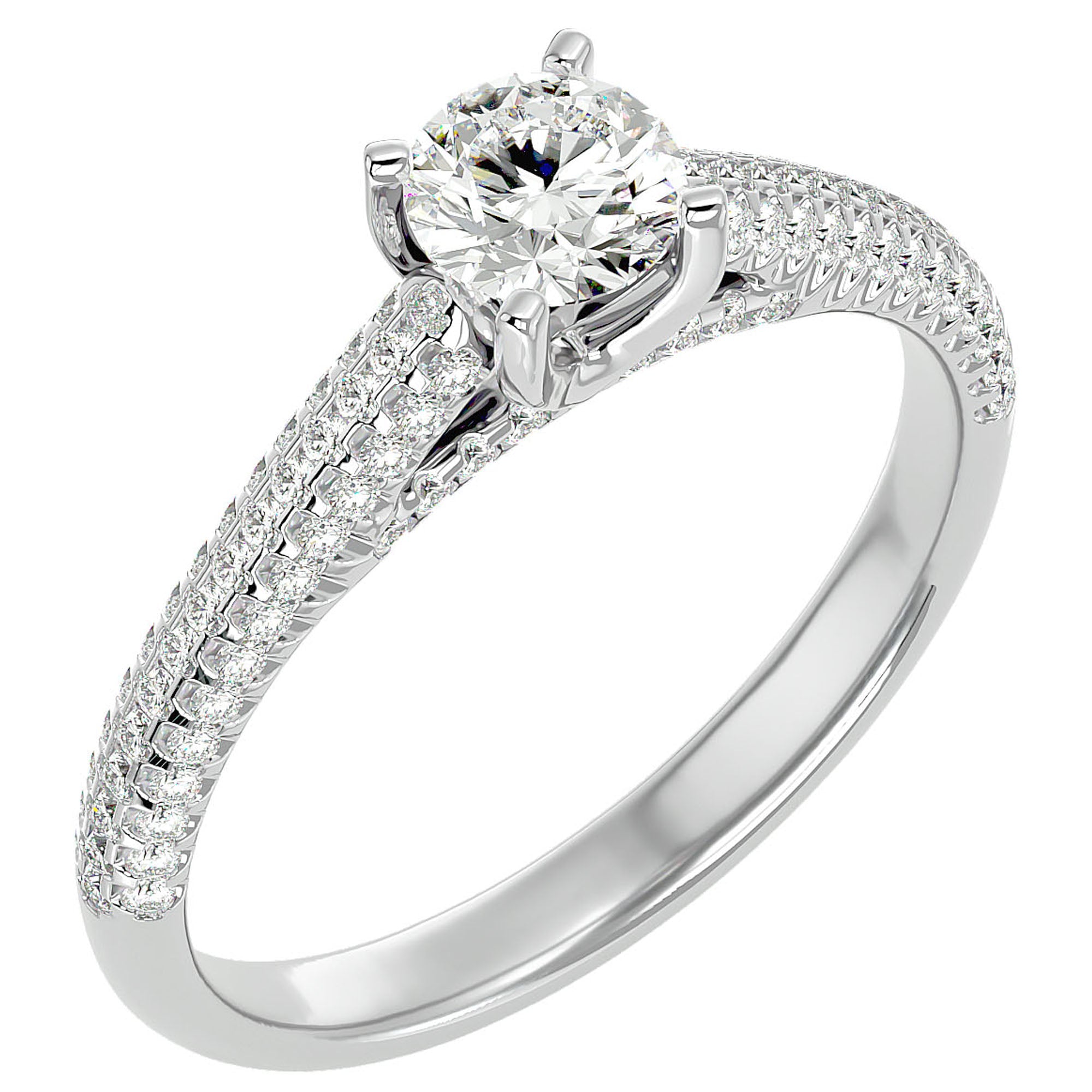 Inel De Logodnă Splendide Pavé cu Moissanite de 0.98 ct din Platina - Castelo.ro