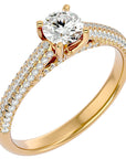 Inel De Logodnă Splendide Pavé cu Moissanite de 0.98 ct din 18k Aur Galben - Castelo.ro