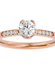 Inel De Logodnă Provence Pavé cu Moissanite de 0.53 ct din 18k Aur Roz - Castelo.ro