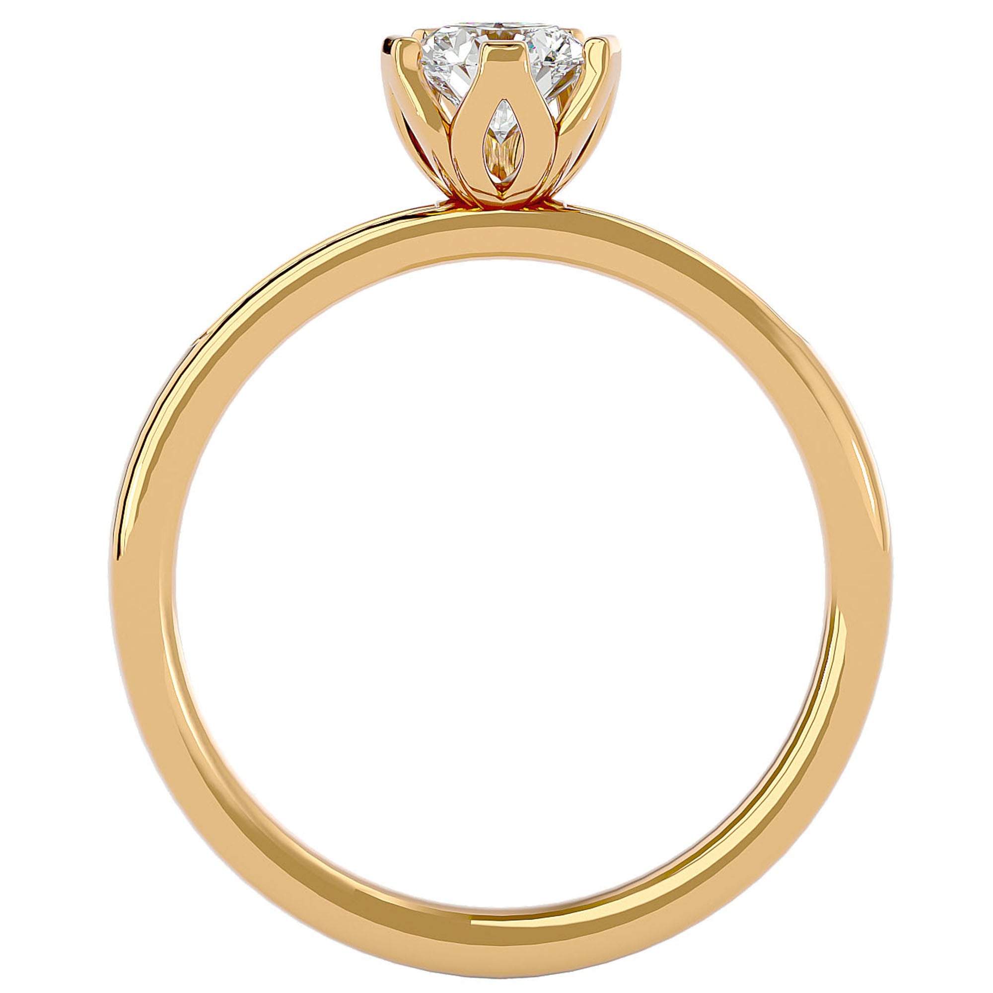 Inel De Logodnă Provence Pavé cu Moissanite de 0.53 ct din 18k Aur Galben - Castelo.ro