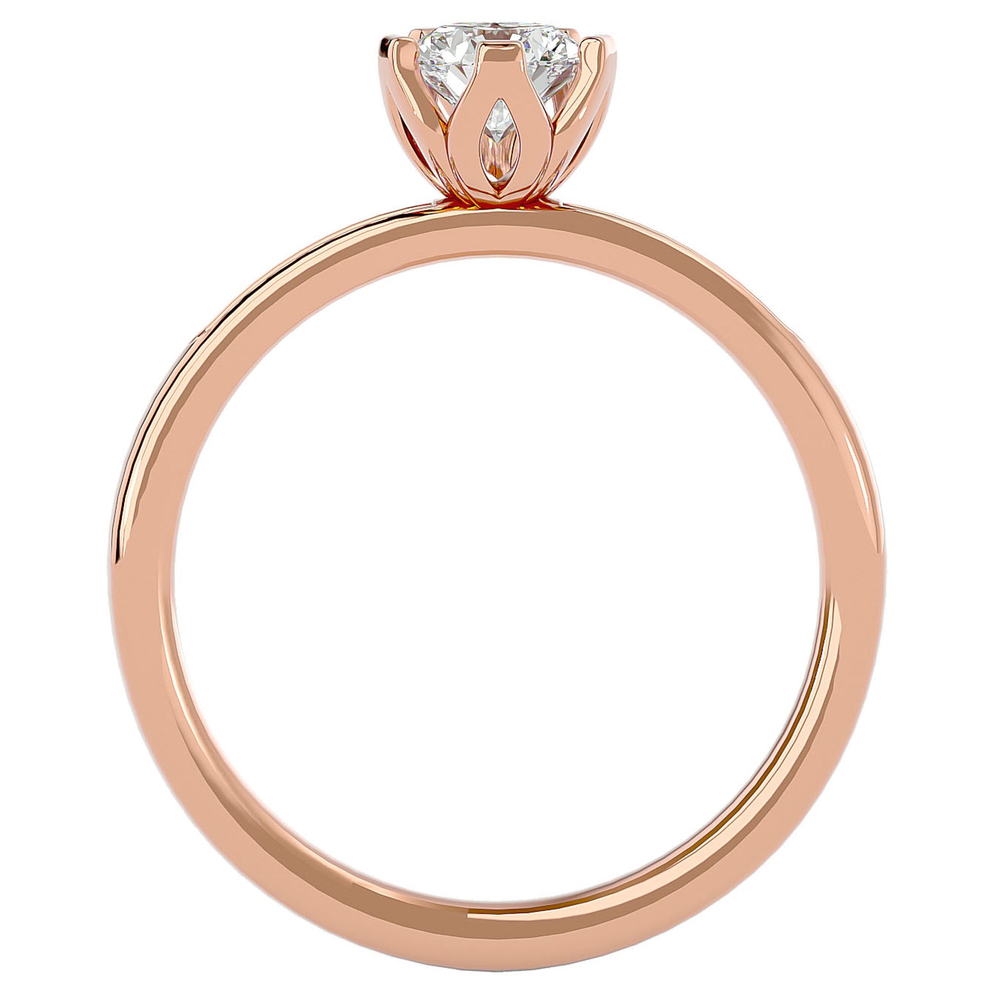 Inel De Logodnă Provence Pavé din Aur 14k cu Diamante Naturale de 0.53 ct din 14k Aur Roz - Castelo.ro