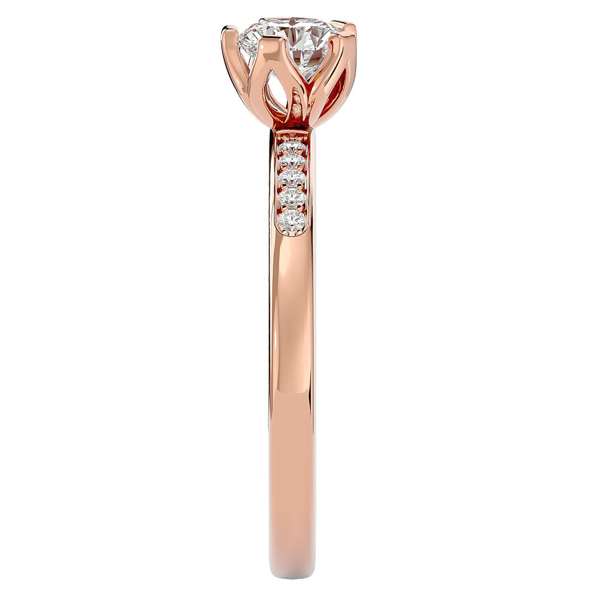 Inel De Logodnă Provence Pavé cu Moissanite de 0.53 ct din 18k Aur Roz - Castelo.ro