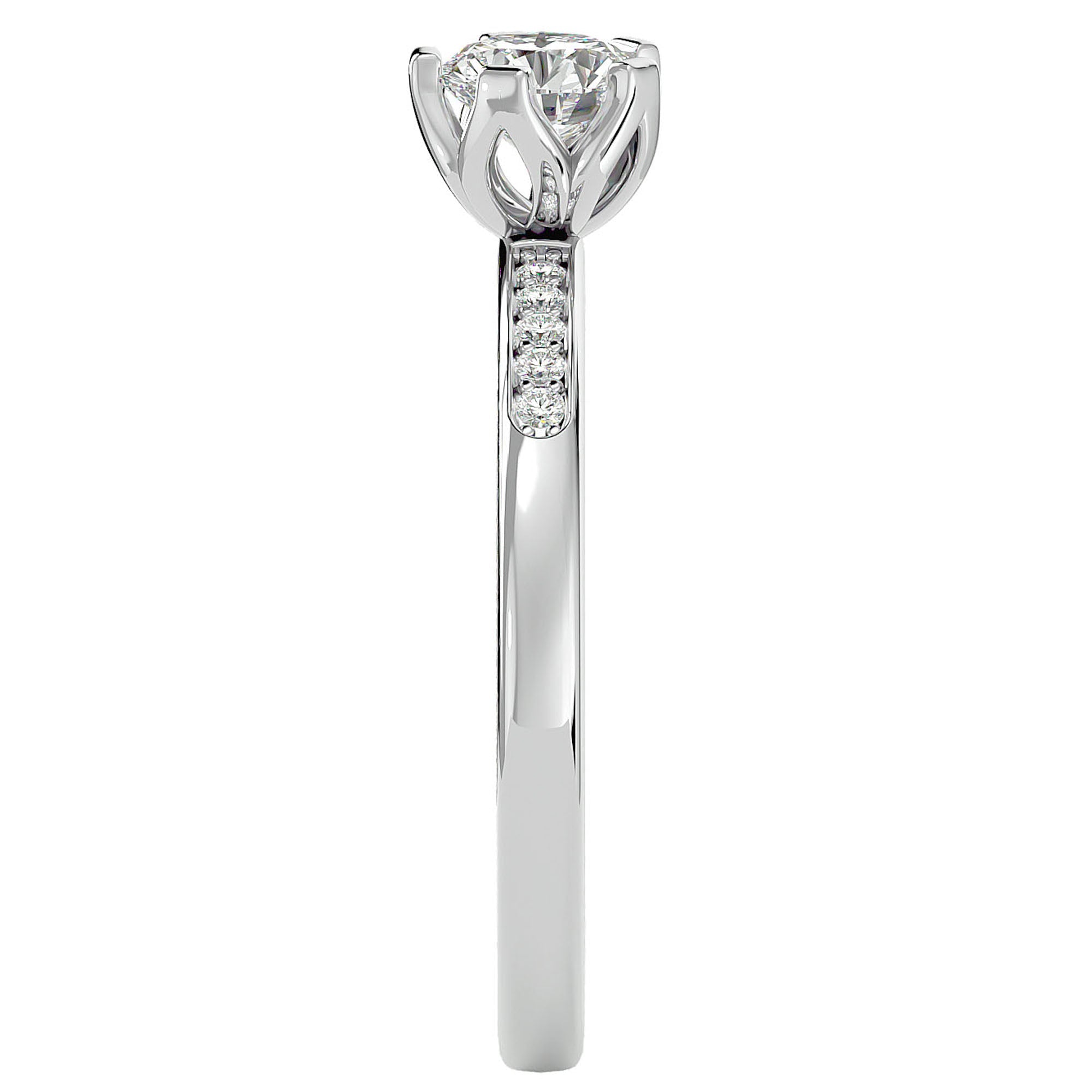 Inel De Logodnă Provence Pavé cu Diamante Create în Laborator de 0.53 ct din Platina - Castelo.ro