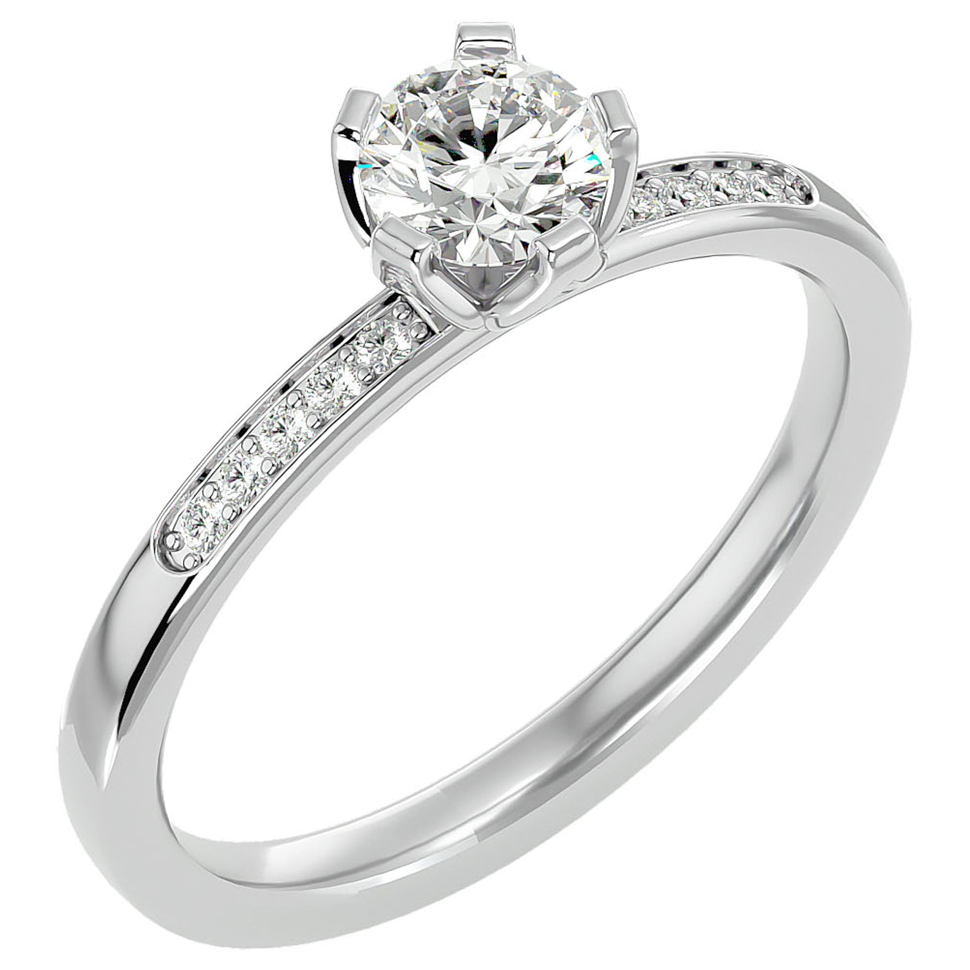 Inel De Logodnă Provence Pavé cu Moissanite de 0.53 ct din Platina - Castelo.ro