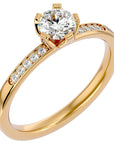 Inel De Logodnă Provence Pavé cu Moissanite de 0.53 ct din 18k Aur Galben - Castelo.ro