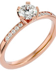 Inel De Logodnă Provence Pavé cu Moissanite de 0.53 ct din 18k Aur Roz - Castelo.ro