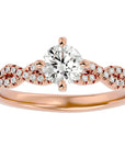 Inel De Logodnă Côte d'Azur Pavé din Aur 14k cu Moissanite de 0.75 ct din 14k Aur Roz - Castelo.ro